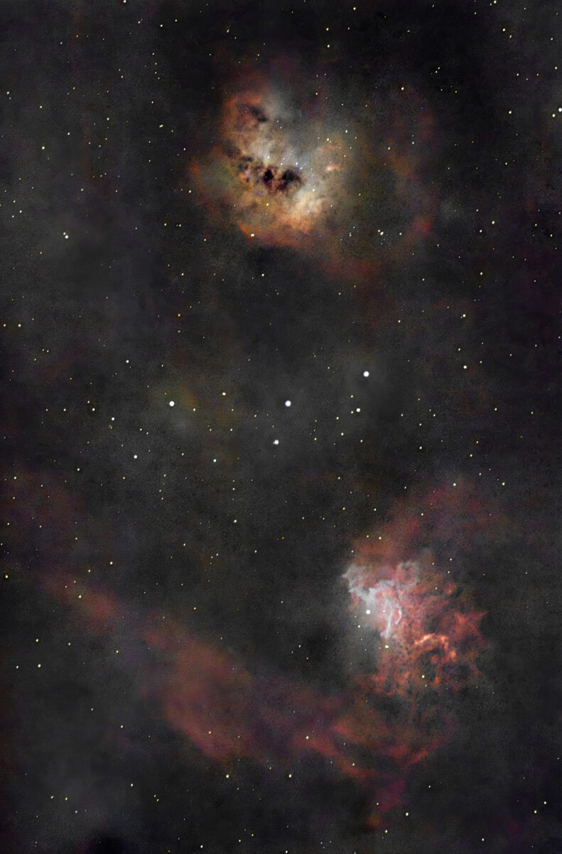 Nébuleuses de l&rsquo;étoile flamboyante et des têtards